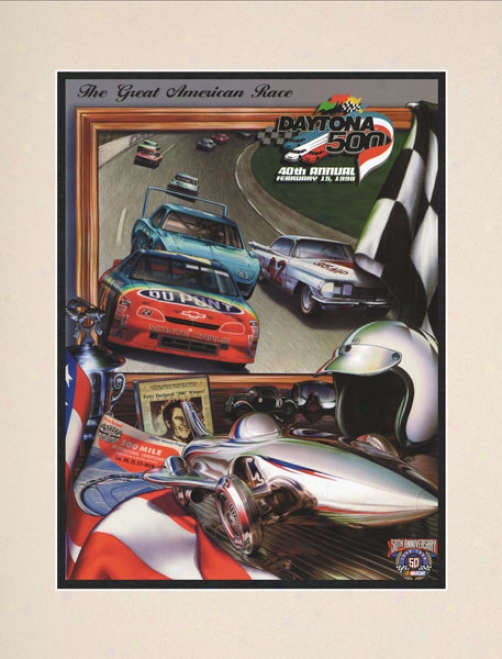 40th Annual 1998 Daytona 500 Matted 10.5 X 14 Program Print