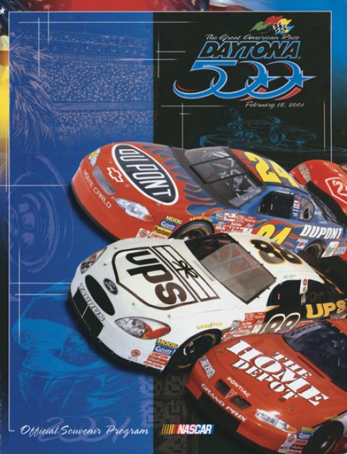 43rd Annual 2001 Daytona 500 Canvas 36 X 48 Program Print