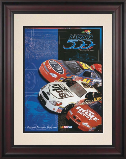 43rd Annual 2001 Daytona 500 Framed 10.5 X 14 Program Print