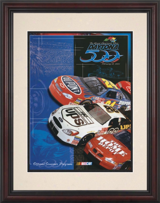 43rd Annual 2001 Daytona 500 Framed 85  X 11 Program Print