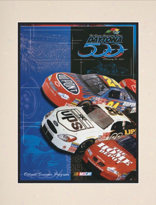 43rd Annual 2001 Datona 500 Matted 10.5 X 14 Program Print