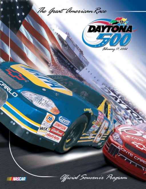 44th Annual 2002 Daytona 500 Canvas 36 X 48 Program Print