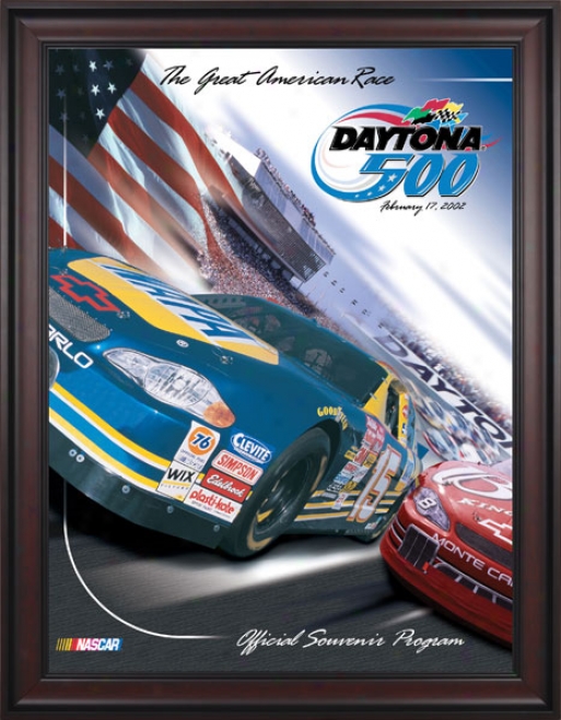 44th Annual 2002 Daytona 500 Frramed 36 X 48 Program Print