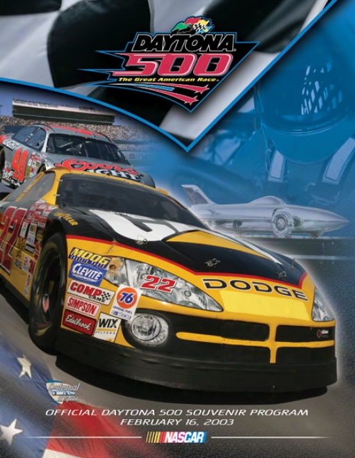 45th Annual 2003 Daytona 500 Canvas 22 X 30 Program Prnt