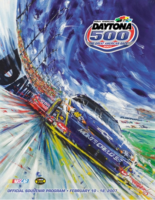 49th Annual 2007 Daytona 500 Canvas 36 X 48 Program Print