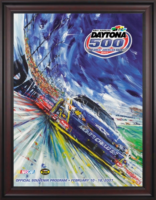 49th Annual 2007 Daytona 500 Framed 36 X 48 Program Print