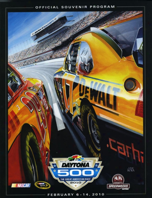 52nd Yearly publication 2010 Daytona 500 Canvas 36 X 48 Program Newspaper