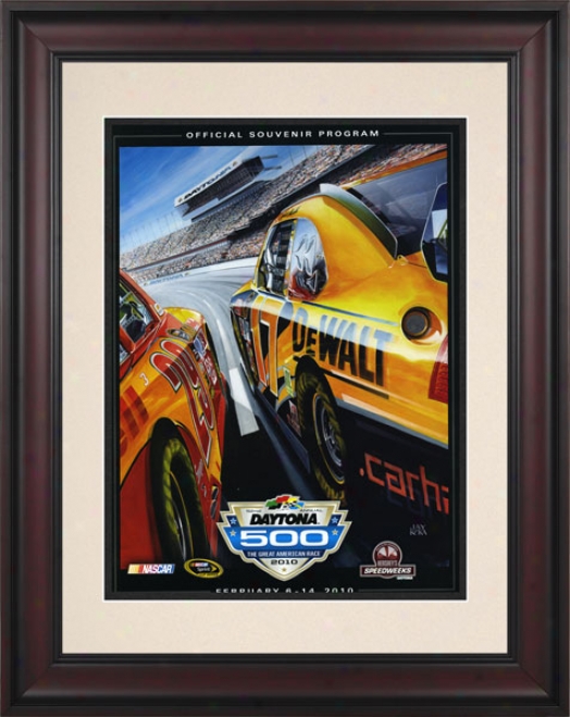 52nd Annual 2010 Daytona 500 Framed 10.5 X 14 Program Impress