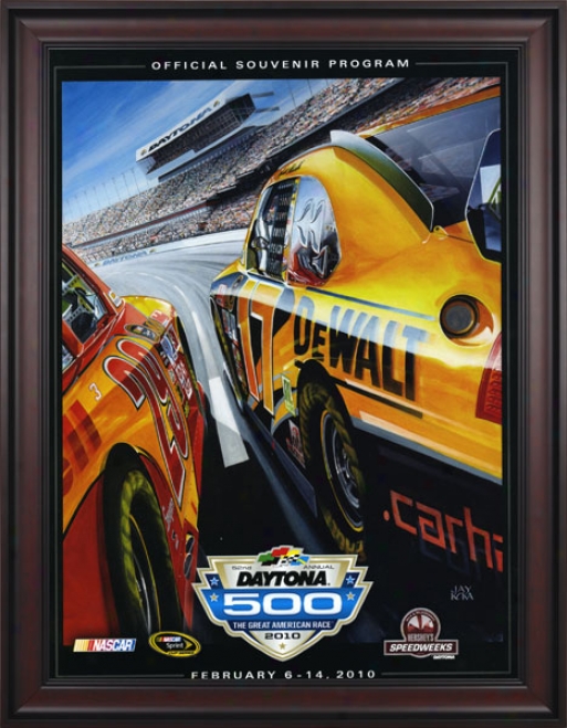 52nd Yearly publication 2010 Daytona 500 Framed 36 X 48 Program Print