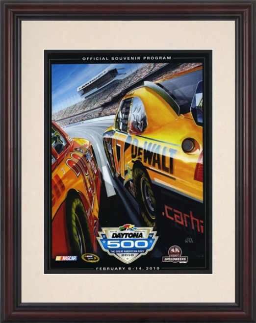 52nd Annual 2010 Daytona 500 Framed 8.5  X 11 Program Print