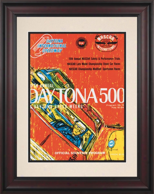 5th Annual 1963 Daytona 500 Framed 10.5 X 14 Program Print