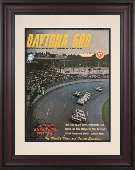 6th Annual 1964 Daytona 500 Framed 10.5 X 14 Program Print