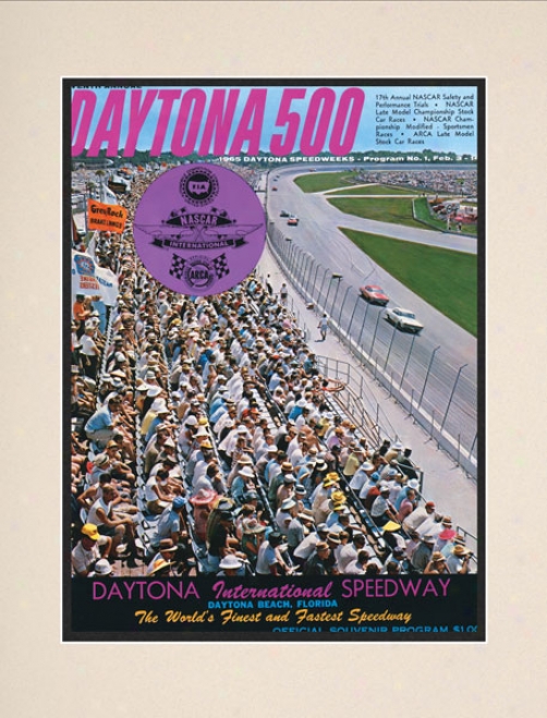 7th Annual 1965 Daytona 500 Matted 10.5 X 14 Program Print