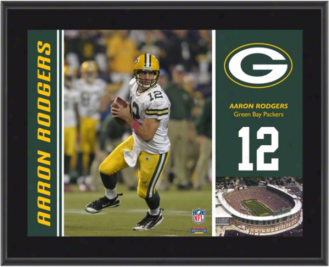 Aaron Rodgers Plaque  Dwtails: New Bay Packers, Sublimated, 10x13, Nfl Plaque