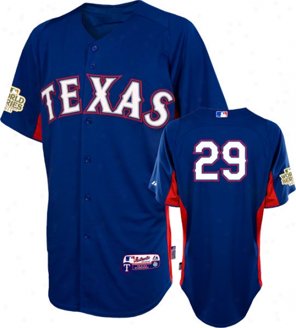 Adrian Beltre Jersey: Texas Rangeds #29 Royal Blue Authentic Cool Base␞O n-field Batting Practice Jersey With 0211 Public Series Participant Tract