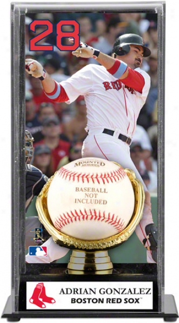 Adrian Gonzalez Gold Glove Baseball Display Case  Details: Boston Red Sox