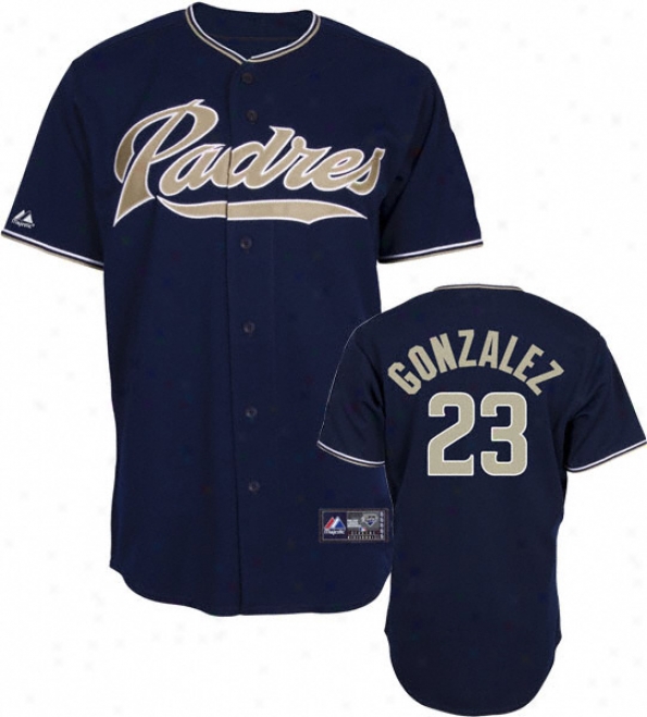 Adrian Gonzalez Jersey: Adult Majestic Alternate Navy Autograph copy #23 San Diego Padres Jersey