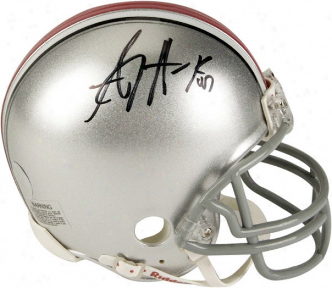 A.j. Hawk Ohio State Buckeyes Autographed Riddell Mini Hemet