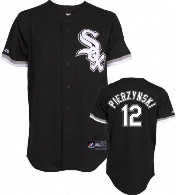 A.j. Pierzynski Jersey: Adult Majrstic Alternate Black Replica #12 Chicago Of a ~ color Sox Jersey