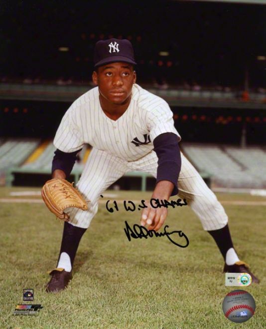 Al Downing Autographed Photograph  Details: New York Yankees, 61 Ws Champs Inscription, 8x10