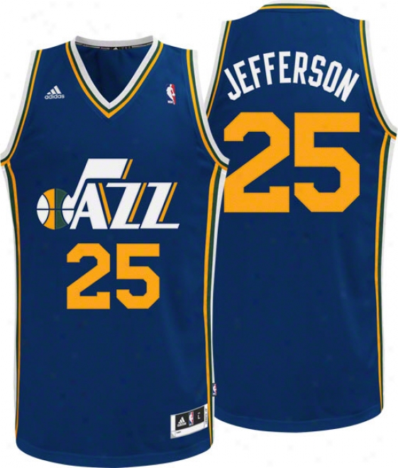 Al Jefferson Jersey: Adidas Navy Swingman #25 Utah Jazz Jersey