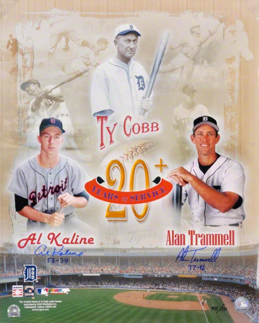 Al Kaline And Alan Trammell Detroit Tigers 16x20 Autobraphed Collage Photograph