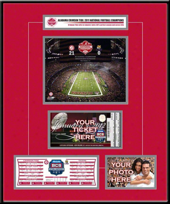 Alabama Crimson Tide 2011 Bcs Champions Ticket Frame