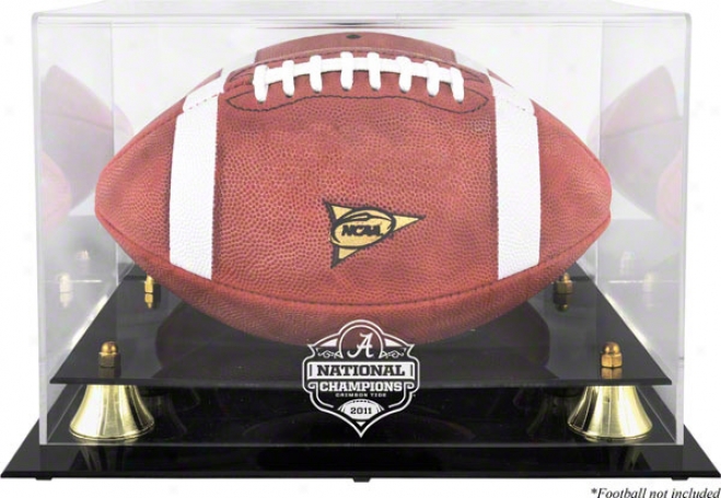 Alabama Crimson Tide 2011 Bcs National Champions Golden Classic Football Display Case With Reflector In a ~ward direction