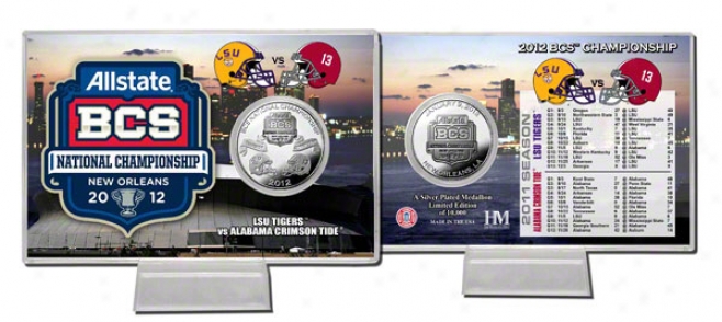 Alabama Crimson Course Vs Lsu Tigers 2011 Bcs Natioonal Game Dueling Commemorative Silver Coin Carrd