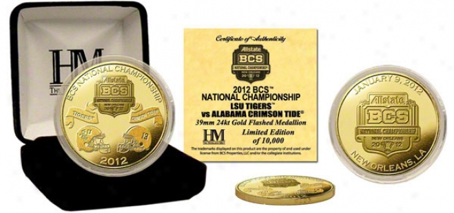 Alabama Crimson Tide Vs Lsu Tigers 2011 Bcs National Game Dueling Commemorative Gold Coin