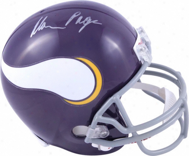 Alan Page Autographed Helmet  Details: Minnesota Vikings, Throwback, Riddell Replica Hlemet
