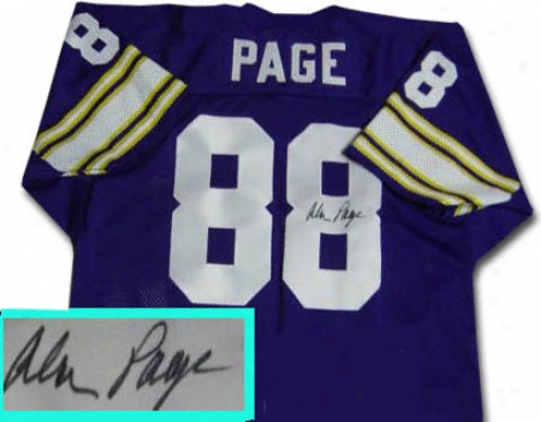 Alan Page Minnesota Vikings Autograpyed Throwback Purple Jersey