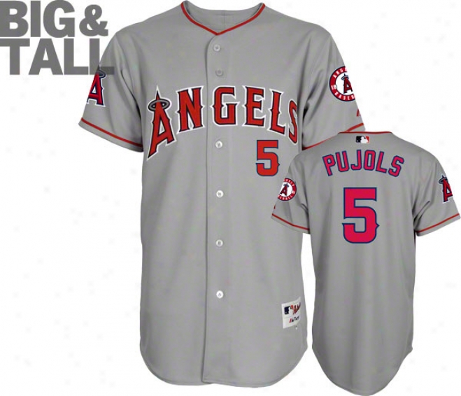 Albert Pujols Los Angeles Angels Of Anaheim Big & Tall Grey #5 Authentic Jersey