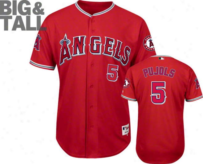 Albert Pujols Los Angeles Angels Of Anaheim Big & Tall Scarlet #5 Authentic Jersey