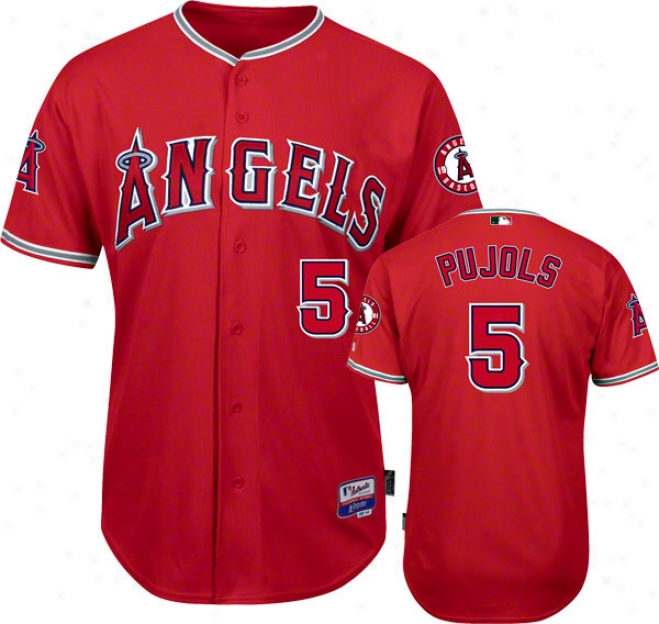 Albert Pujols Los Angeles Angels Of Anaheim Scarlet #5 Authentic Cool Base␞ Jersey