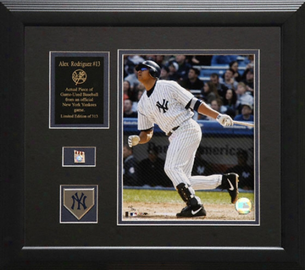 Alex Rodriguez New York Yankees Framed 8x10 Photograph With Game Uesd 2005 Baseball