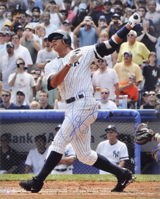 Alex Rodriguez Signed Photograph: New York Yankeees 16x20 Swinging Pitch Photo