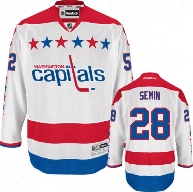 Alexander Semin Jersey: Reebok Alternate #28 Washington aCputals Premier Jersey