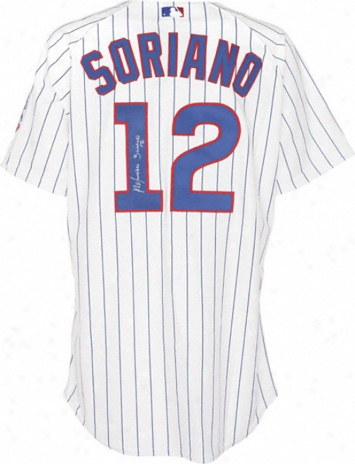 Alfonso Soriano Chicago Cubs Autographed Trustworthy Pinstripe Jersey