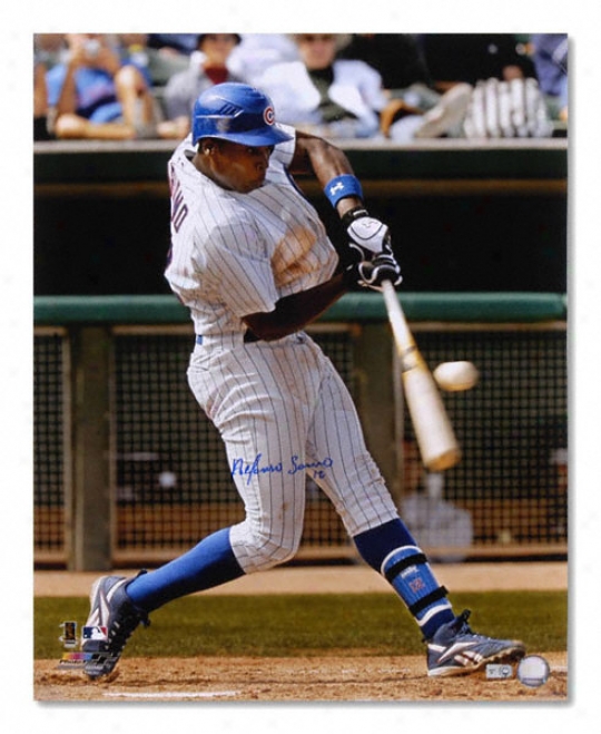 Alfonso Soriano Chicago Cubs - Hitting - Autgraphed 16x20 Photograph