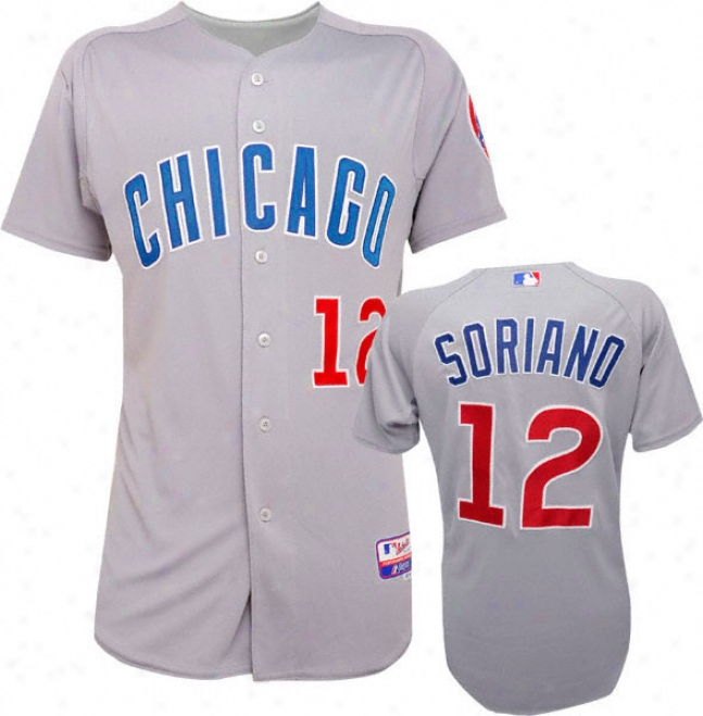 Alfonso Soriano Majestic Road Authentic Onffield Cool Base Chicago Cubs Jersey