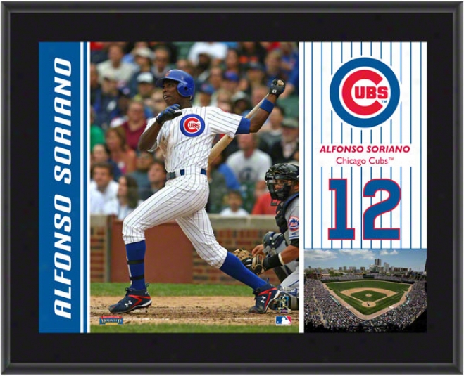 Alfonso Soriano Plaque  Details: Chicago Cubs, Sublimated, 10x13, Mlb Plaque