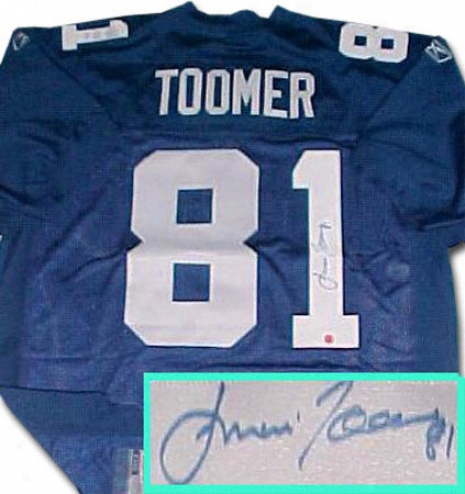 Amani Toomer New York Giants Autographed Reebok Blue Jersey