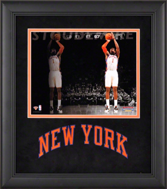 Amar'e Stoudemire Framed Photograph  Details: 8x10, Reflections, New York Knicks Team Logo