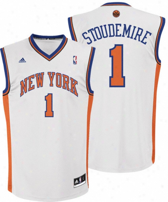 Amar'e Stoudemire Jersey: Adidas Revolution 30 White Replica #1 New York Knicks Jersey