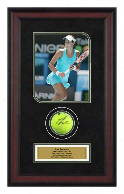 Ana Ivanovic Australian Open Framed Autographed Tennis Ball With Photo