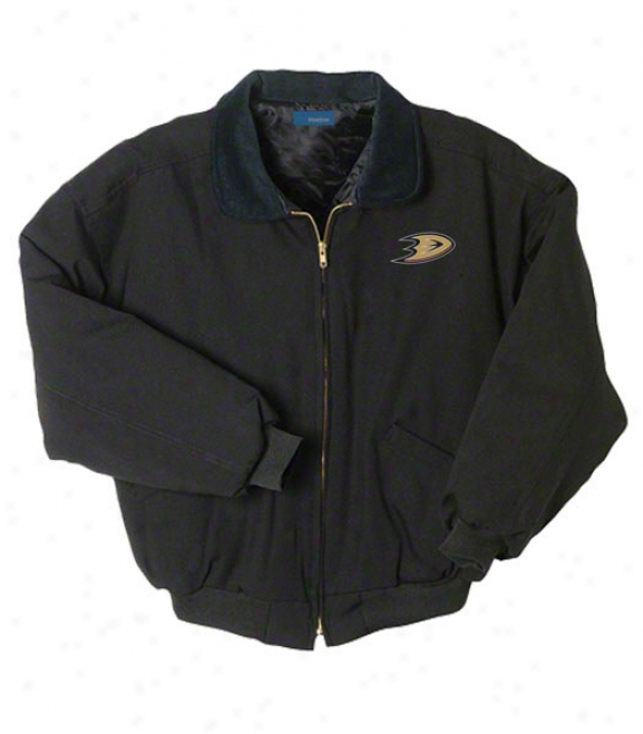 Anaheim Ducks Jacket: Black Reebok Saginaw Jacket