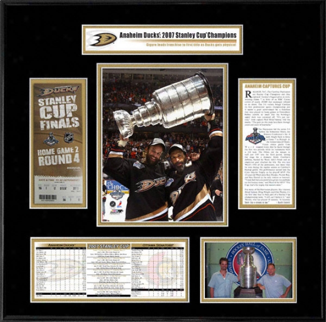 Anaheik Ducks - Scott And Rob Niedermayer - 2007 Stanley Cup Champions Ticket Frame