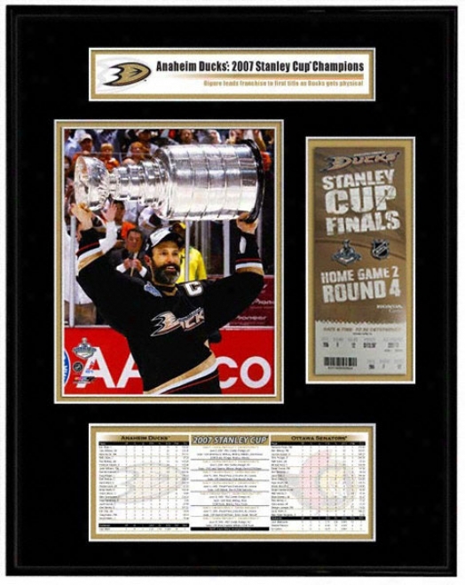 Anaheim Ducks - Scott Niedermayer - 2007 Stanley Cup Champions Tickst Frame Jr.