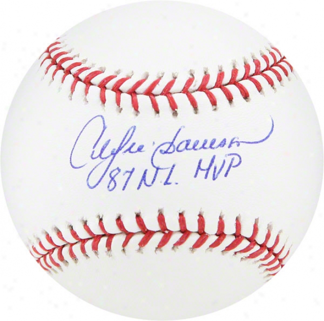 Andre Dawson Autographed Baseball  Details: 87 Mvp Inscription